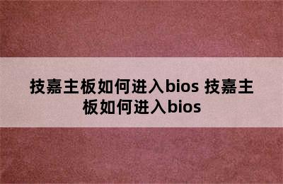 技嘉主板如何进入bios 技嘉主板如何进入bios